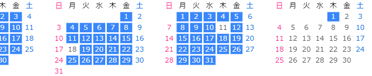 季節性分析カレンダー